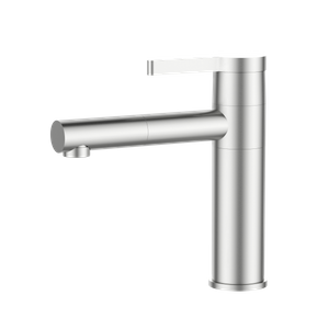 Grifo de lavabo de latón dorado y níquel cepillado alto de venta caliente, cuello largo