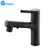 Grifo de baño negro para lavabo con rociador extraíble para lavabo