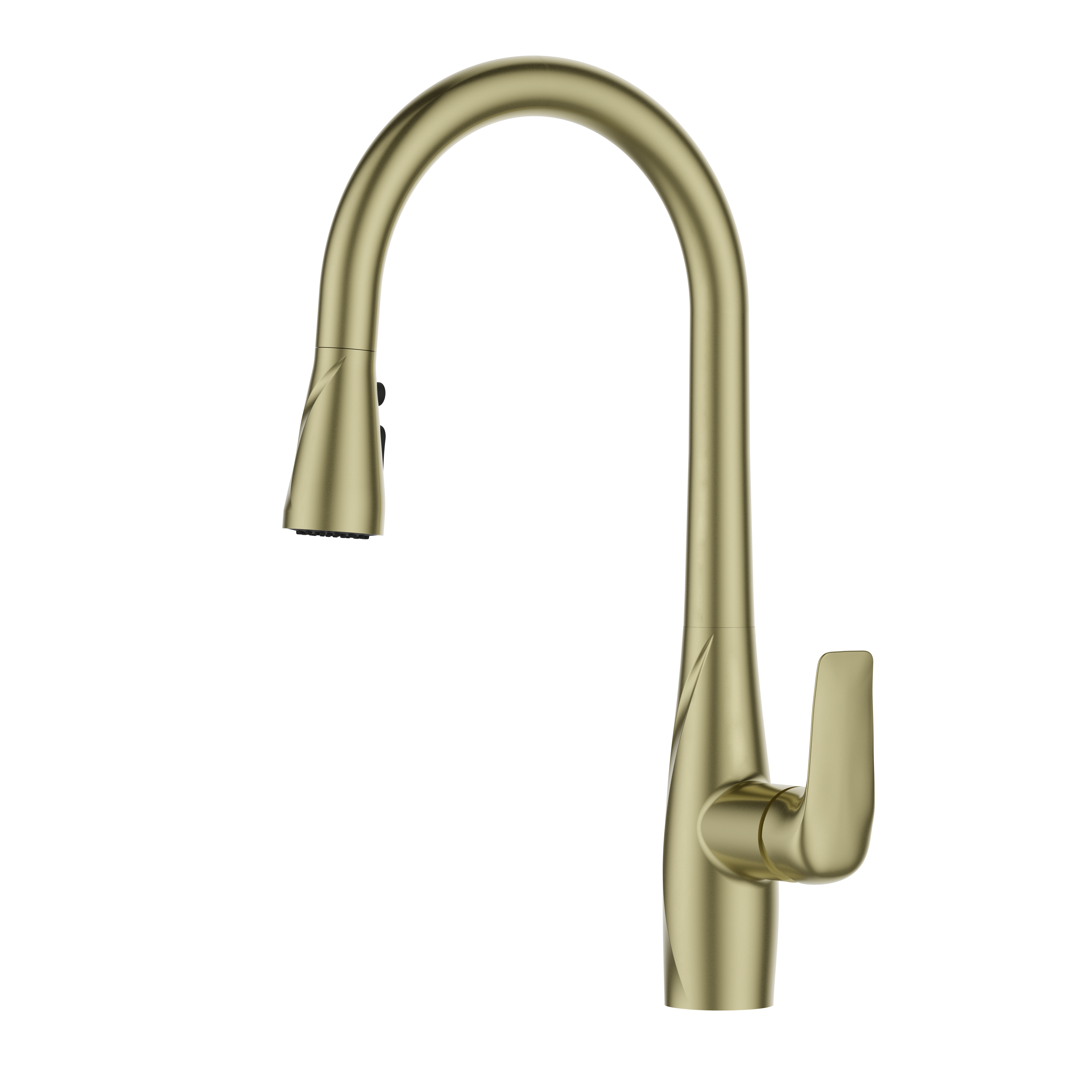  Grifo monomando para cocina en oro cepillado