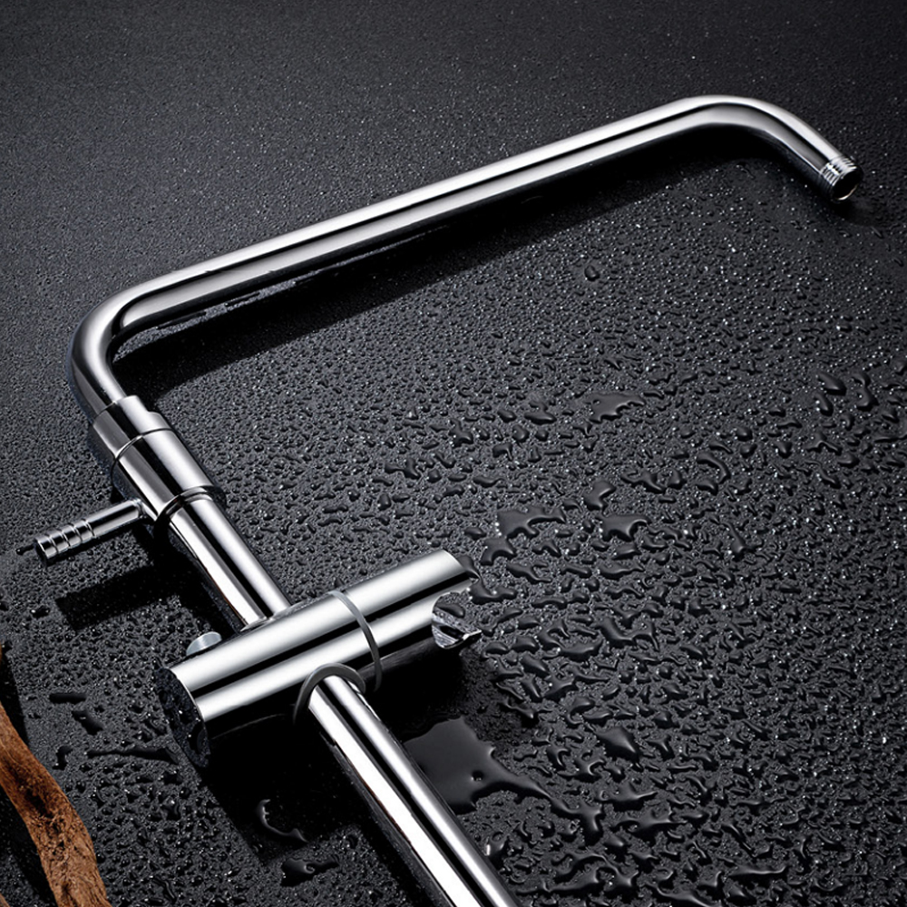 Accesorios de baño, brazo de ducha de lluvia, tubo de columna de ducha de superficie cromada de acero inoxidable