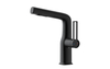 Grifo de lavabo de latón negro profesional cuello largo 